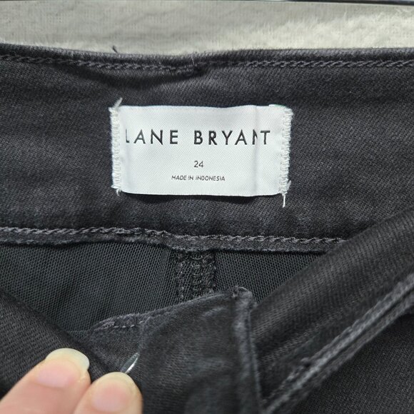 Lane Bryant 24W High Rise Straight Leg Tighter Tummy Flex Magic Waist Black Jean - Picture 6 of 10
